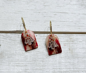 Marbled clay earrings