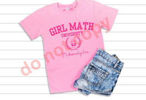 Girl Math University T-Shirt