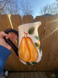 Lynns earthenware orchard painted pitcher