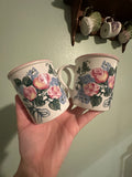 1991 Potpourri Press "Christina" ceramic coffee mug with a rose bouquet design