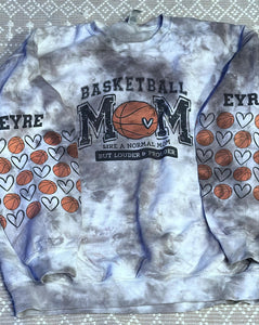 Basketball mom grey dyed sweatshirt