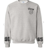 Custom number volleyball crewneck sweatshirt