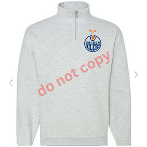 Bakken oilers quarter zip grey sweatshirt