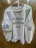 Retro st. Louis sting grey pocket sweatshirt