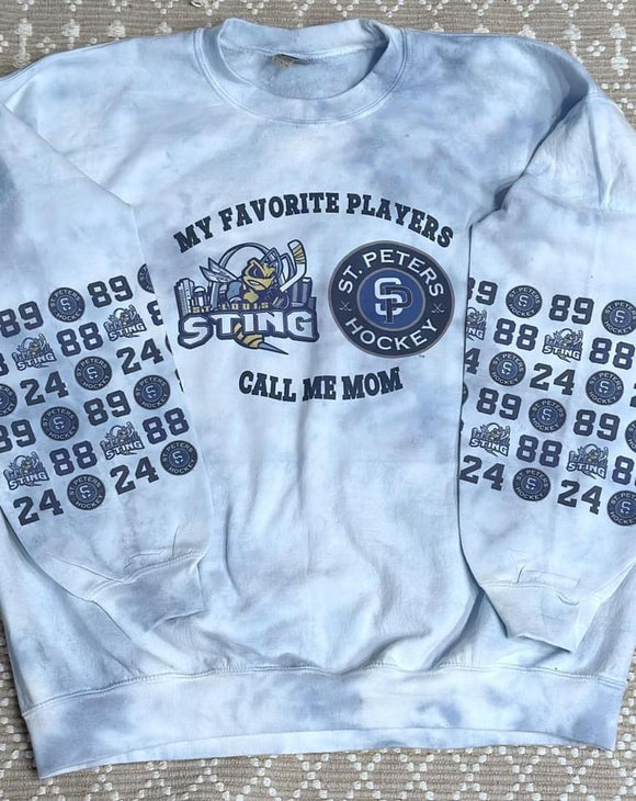 Favorite players blue dyed sweatshirt