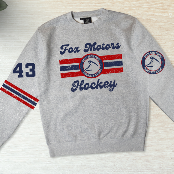 Fox motors retro ash grey sweatshirt