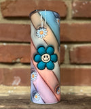 3d happy Flowers 20oz skinny tumbler