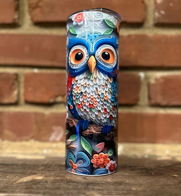 3d owl 20oz skinny tumbler