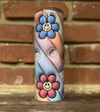 3d happy Flowers 20oz skinny tumbler