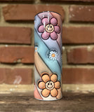 3d happy Flowers 20oz skinny tumbler