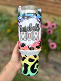 Baseball mom 40 oz tumbler with handle