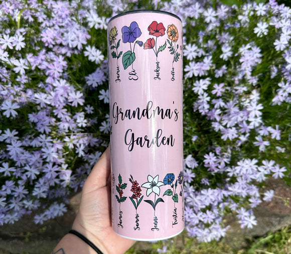 Grandmas garden 20oz skinny tumbler