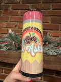 Animal print pencil teacher 20oz skinny tumbler