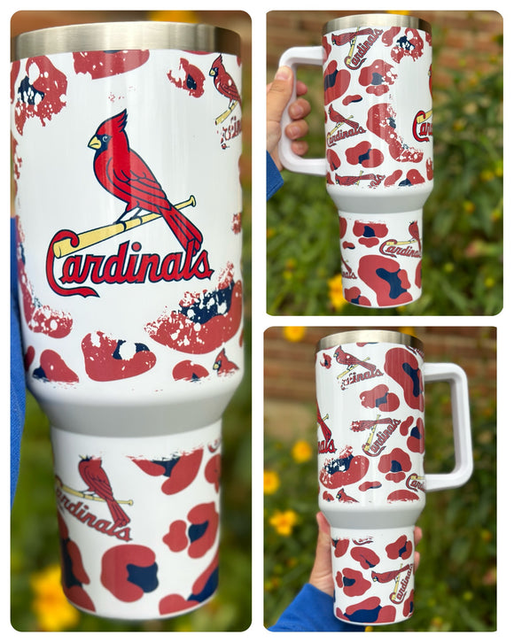 Cards 40 oz tumbler with handle