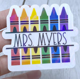 Crayon frame personalized name sticker