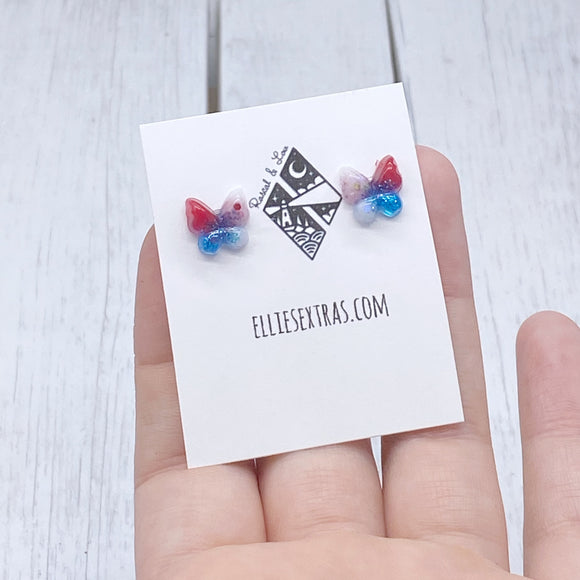 Red, White & Blue butterfly earrings