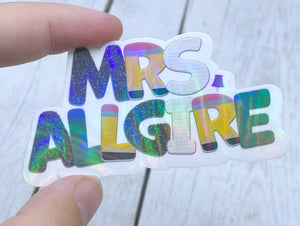 Back to school personalized name sticker