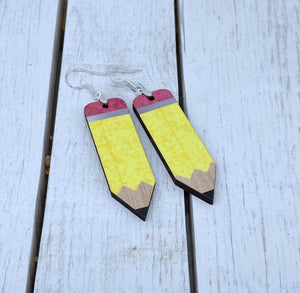 Double sided pencil earrings