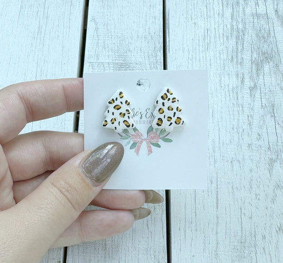 Cheetah Christmas Tree stud earrings