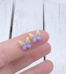 Yellow and purple butterfly earrings