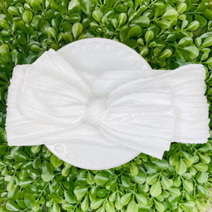 White infant headband