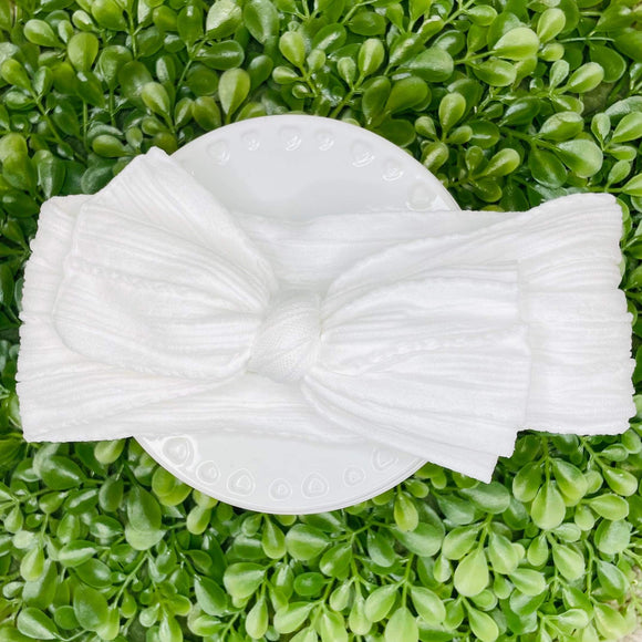 White infant headband