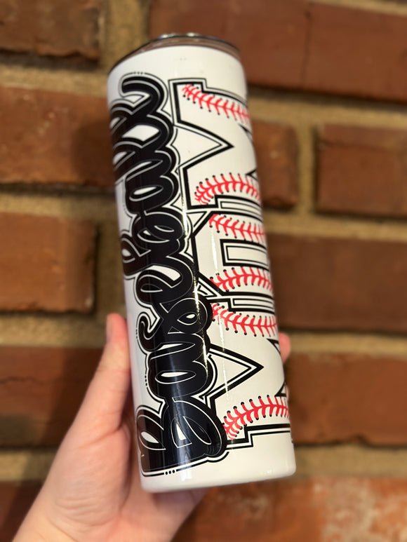 Baseball mom 20oz skinny tumbler