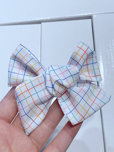 Rainbow plaid Avery bow