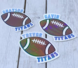 Football personalized name sticker