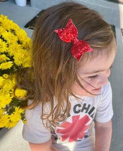 Red glitter bitty bow