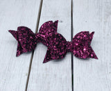 Wine glitter bitty bow