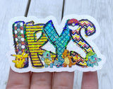 Catch em all personalized name sticker