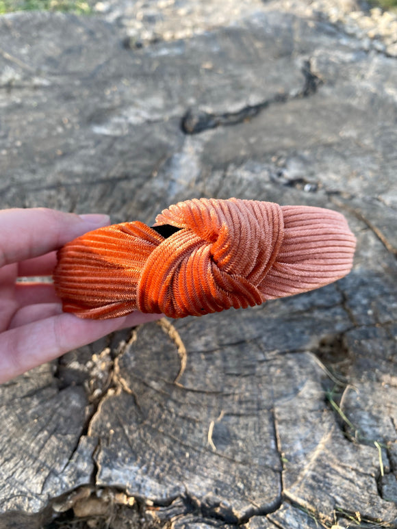 Rust colored knotted headband