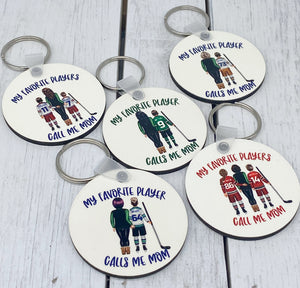 Hockey family keychain