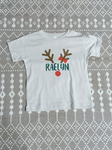 Reindeer name tee shirt