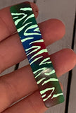 Rainbow tiger glow in the dark stripes resin clip