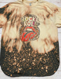 Rock n roll flame bleached rocker cut T Shirt