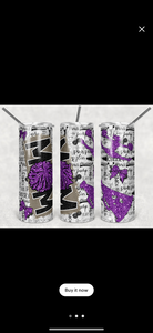 Purple cheer mom 20oz skinny tumbler