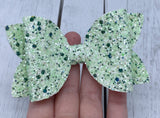 Spearmint glitter Elliot bow