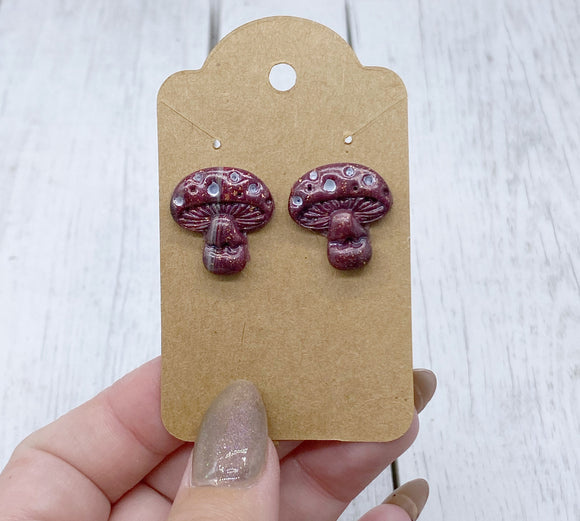 Mushroom stud earrings