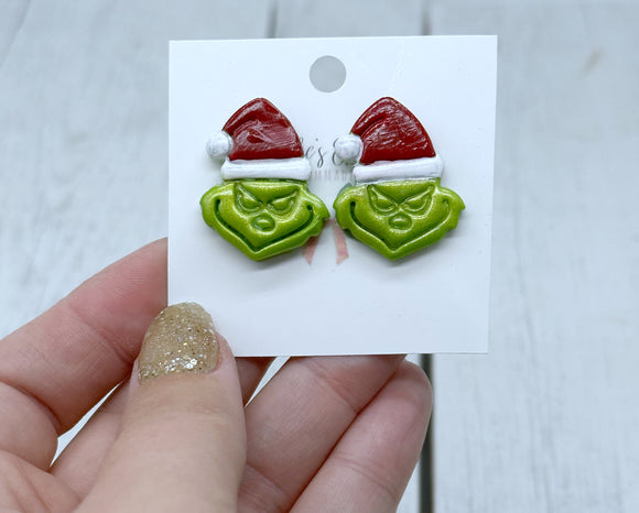 Mean Santa stud earrings