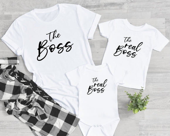 The Real Boss t shirt or onsie