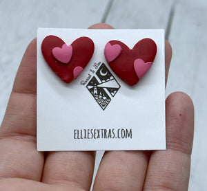 Heart stud earrings