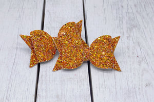 Pumpkin glitter bitty bow