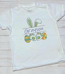 Personalized blue bunny tee shirt