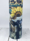 Cow and sunflowers 20oz skinny tumbler