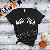 Skeleton hands t shirt