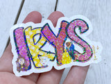 Beauty themed personalized name sticker