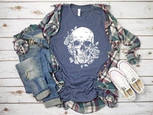 Flower skull tee shirt