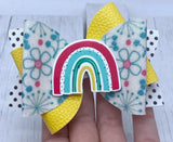 Floral rainbow McKenna bow